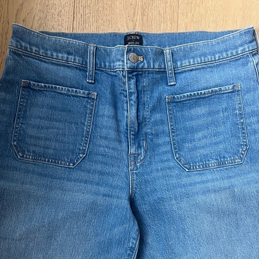 J.Crew Wide-Leg Crop Jeans – Patch Pocket Front – Size 31 - Picture 4 of 7